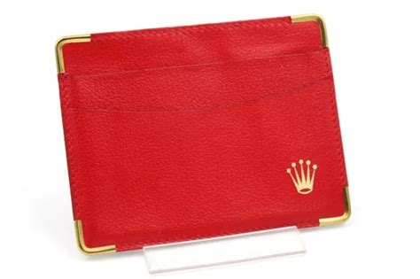 Rolex Porta Documenti / Porta Card Geneve Swiss Pelle Rosso 